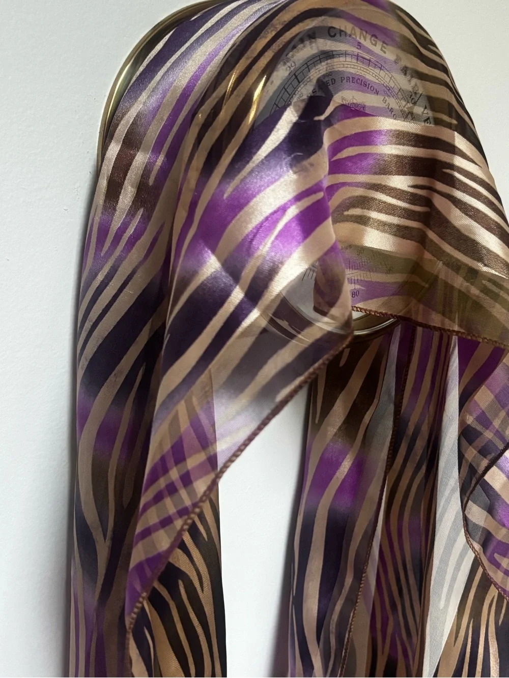 Purple and Silver Zebra Stripe Lightweight Scarf with a silk feel